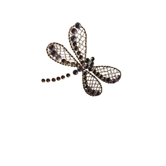 Alfred Dunner Pink Striped Button-Up Shirt With Rhinestone Dragonfly Accents Wom - Picture 2 of 6